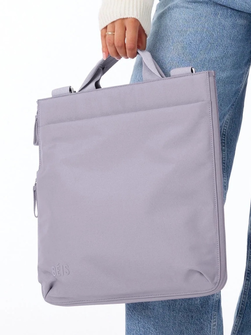 BEIS Lavender Convertible Laptop Tote luggage vest